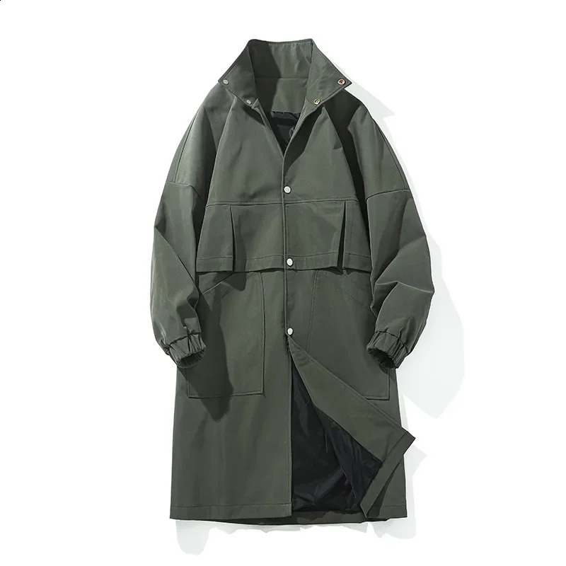 Autumn and Winter Windbreaker Mens Coat Medium Long Assault Jacket Windproof and Warm Hooded Oversized Trench Coat Men 240822