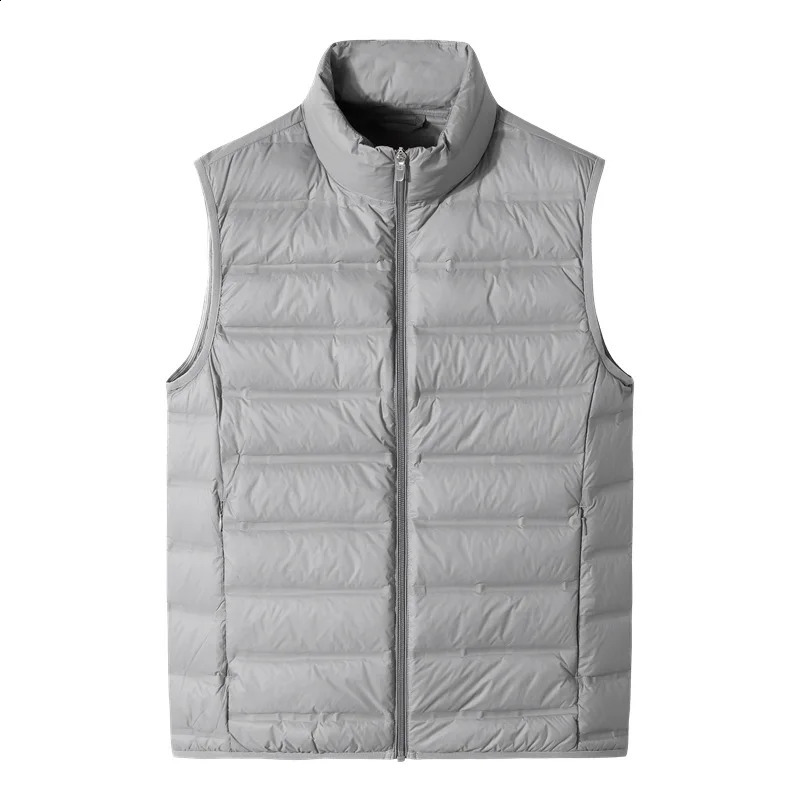 Ultra fine 5XL 8XL mens sleeveless down jacket Spring and Autumn 90% white duck ultra light inflatable 240822