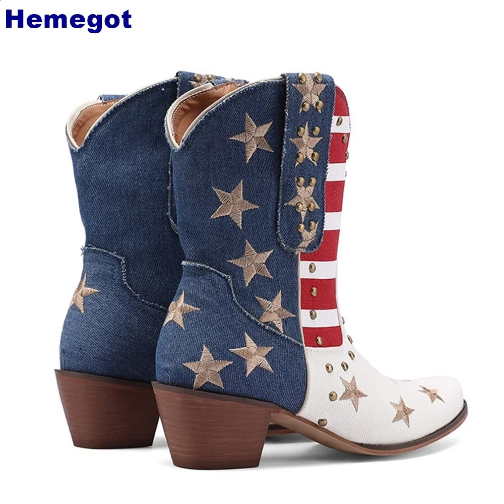 Five star striped sexy short boots autumn rivet splicing mixed color fashionable womens knight boots thick high-heeled casual boots 240823