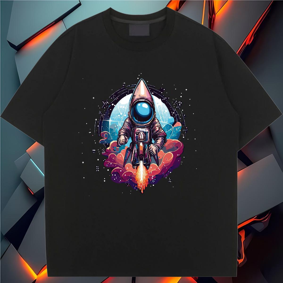 5A Couples T Shirts 230g Cotton universe Outdoor T-Shirts Short sleeve Soft Oversized L-4XL Top Tees