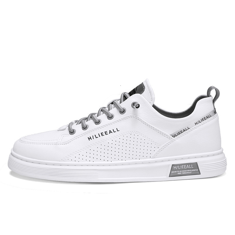 Ddmysports Men S New White Leather Trend Versatile Men Sports Non Slip Flat Shoes OUTDOOR