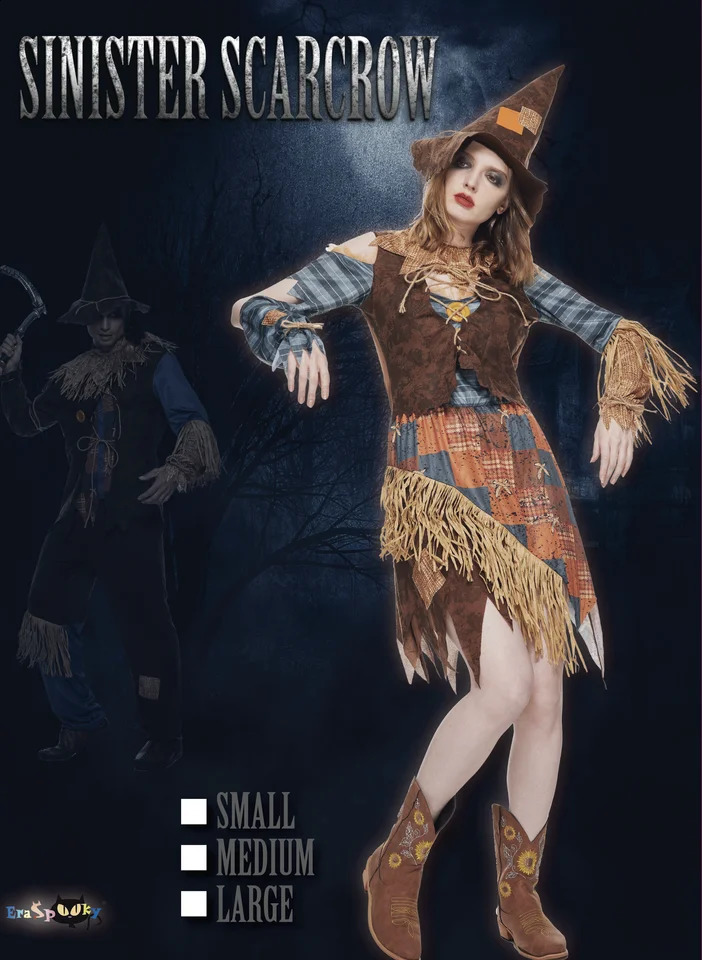 Eraspooky Womens Evil Scarecrow Role Play Halloween Costumes Stage Performance and Hats Carnival Purim Fancy Dress 240823