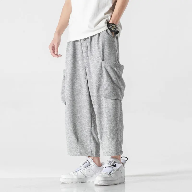 Mens Harem Pants Solid Color Baggy Man Trousers Harajuku Style Streetwear Casual Men Big Sizes Male 2023 Fashion 240822