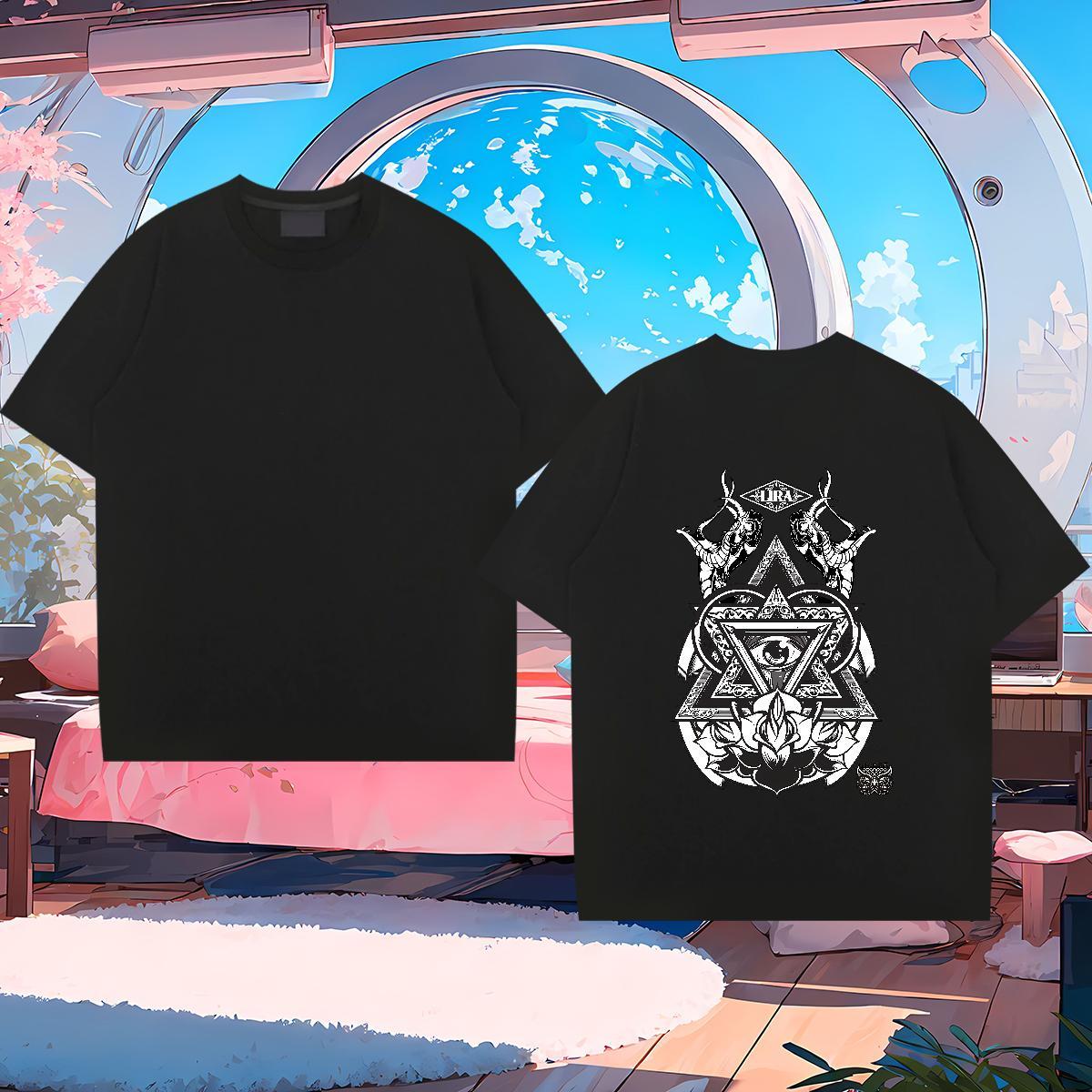 Designer Men T Shirts 100% Cotton 230g eye of the devil Street wear Hip Hop Custom Anime O Neck Short Sleeves Tshirts Brand Polos