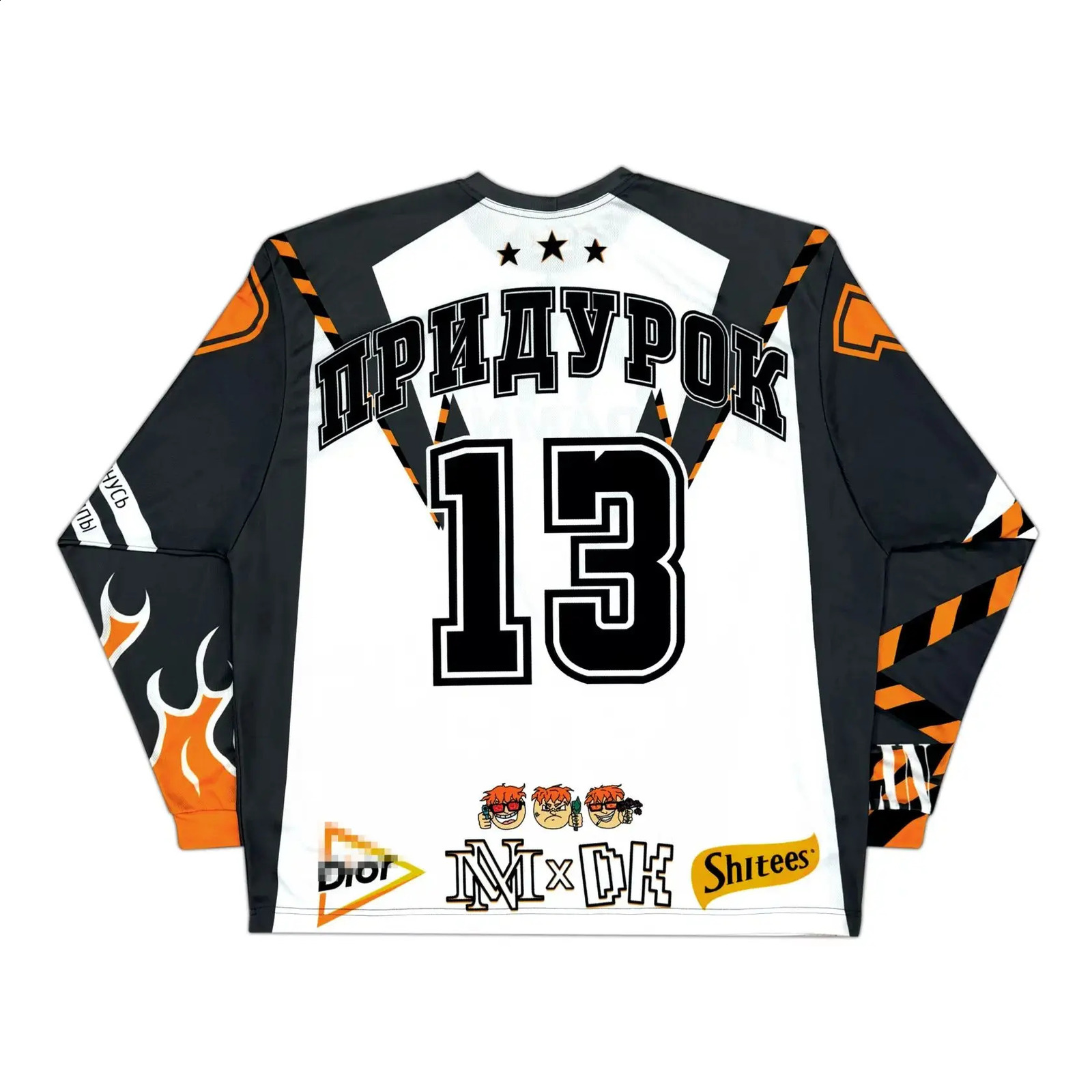 Russian jersey Y2K hiphop letter printing sports long sleeved street clothing fashion ultrathin retro classic mens w240822
