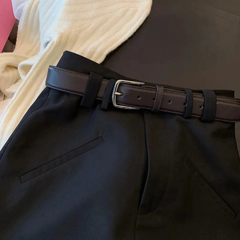 MEXZT Black Mini Skirts Women Streetwear Belt A Line Skirt Y2K Summer Korean High Waist Slim Casual All Match Suit Skirts 240823