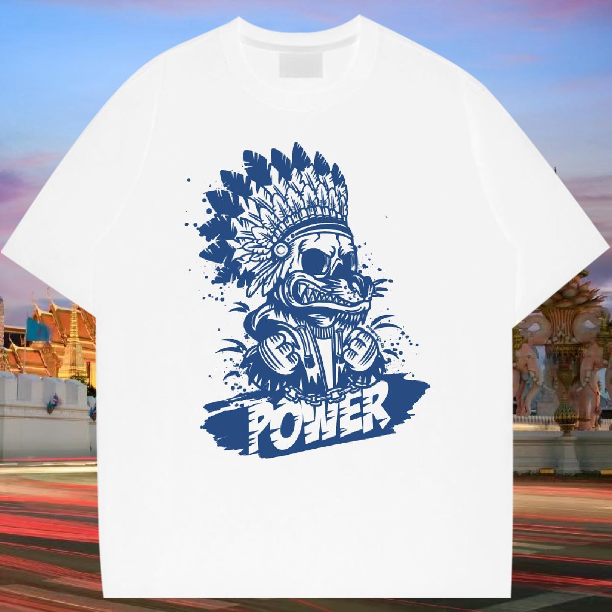 Unisex Men T Shirts 230g Pure Cotton skull Hip Hop Graphic Short Sleeve O-Neck Men Clothes T-Shirt Customized Tees Shirts