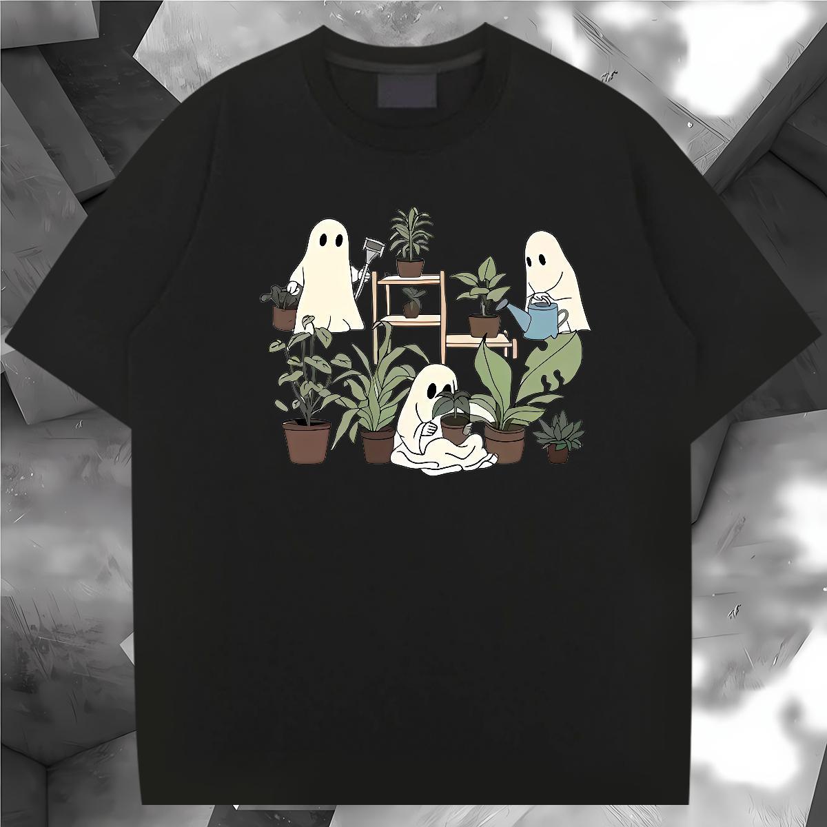 Free Shipping Man T Shirts 230g Pure Cotton halloween High Street Hip Hop White Plus Size Breathable Soft Couples T Shirts Custom Tshirts