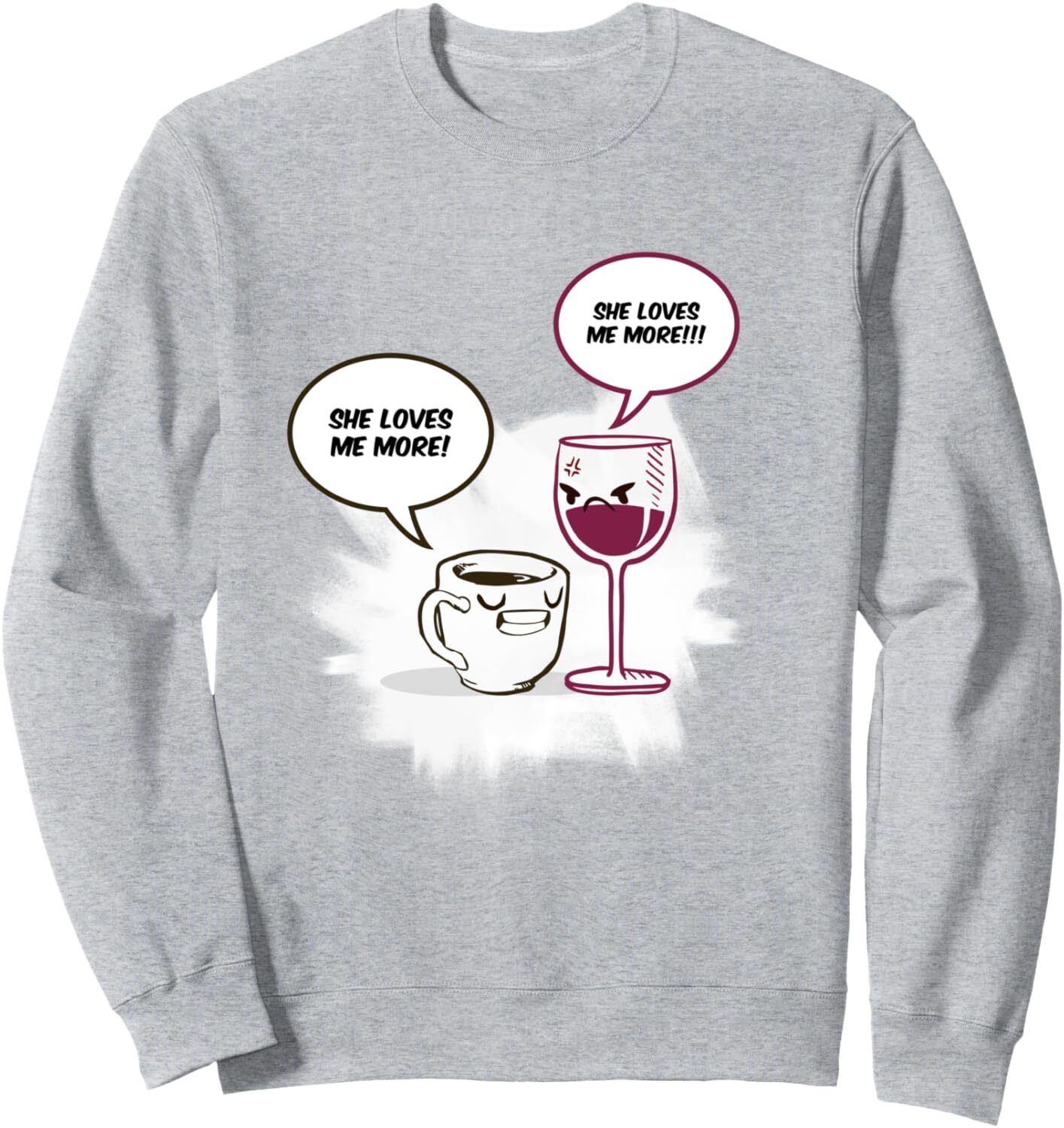 Long Sleeve Shirts for Men sweatshirt She Loves Me More Funny Cute Wine Coffee Lover Gift Sweatshirt T shirt Tee Streetwear Casual tops clothes