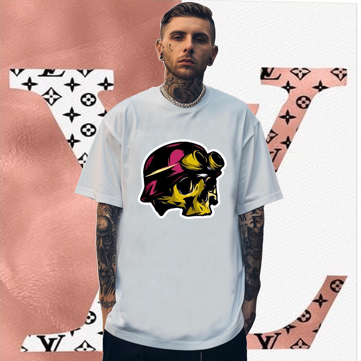 Designer T shirt 100% Cotton 230g skull Street Custom Print Oversized Crew Neck Breathable Couples T Shirts Classic Tee Shirt