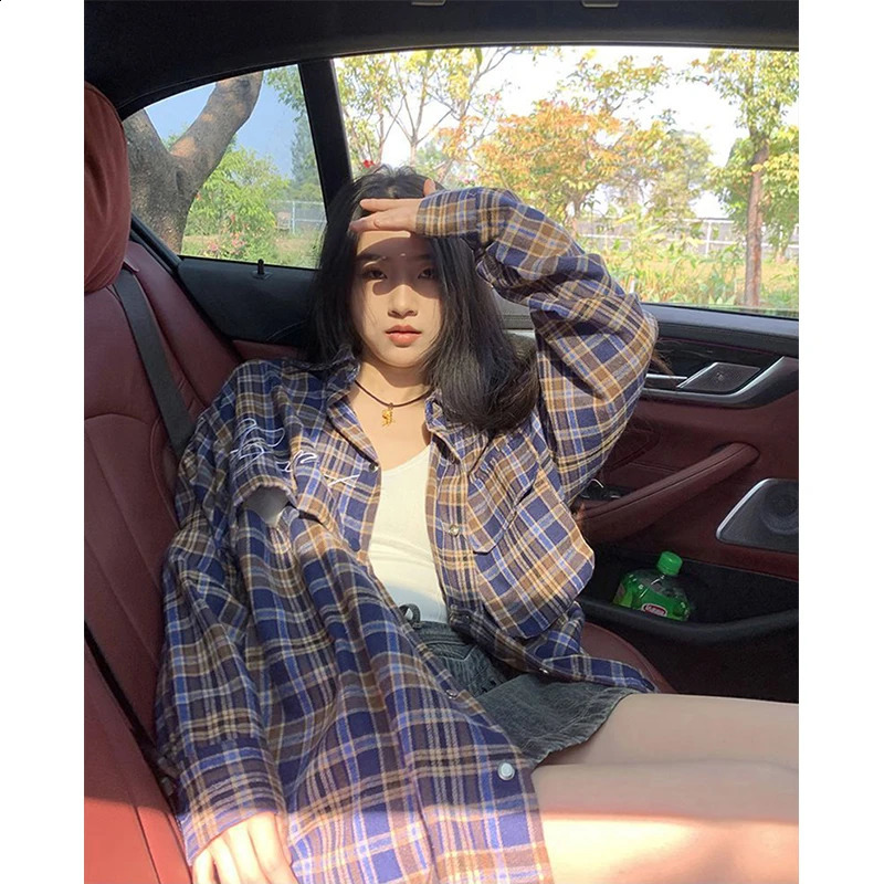 MEXZT S-3XL Harajuku plain weave shirt for women oversized detachable long sleeved shirt streetwear Korean embroidery patch style 240822