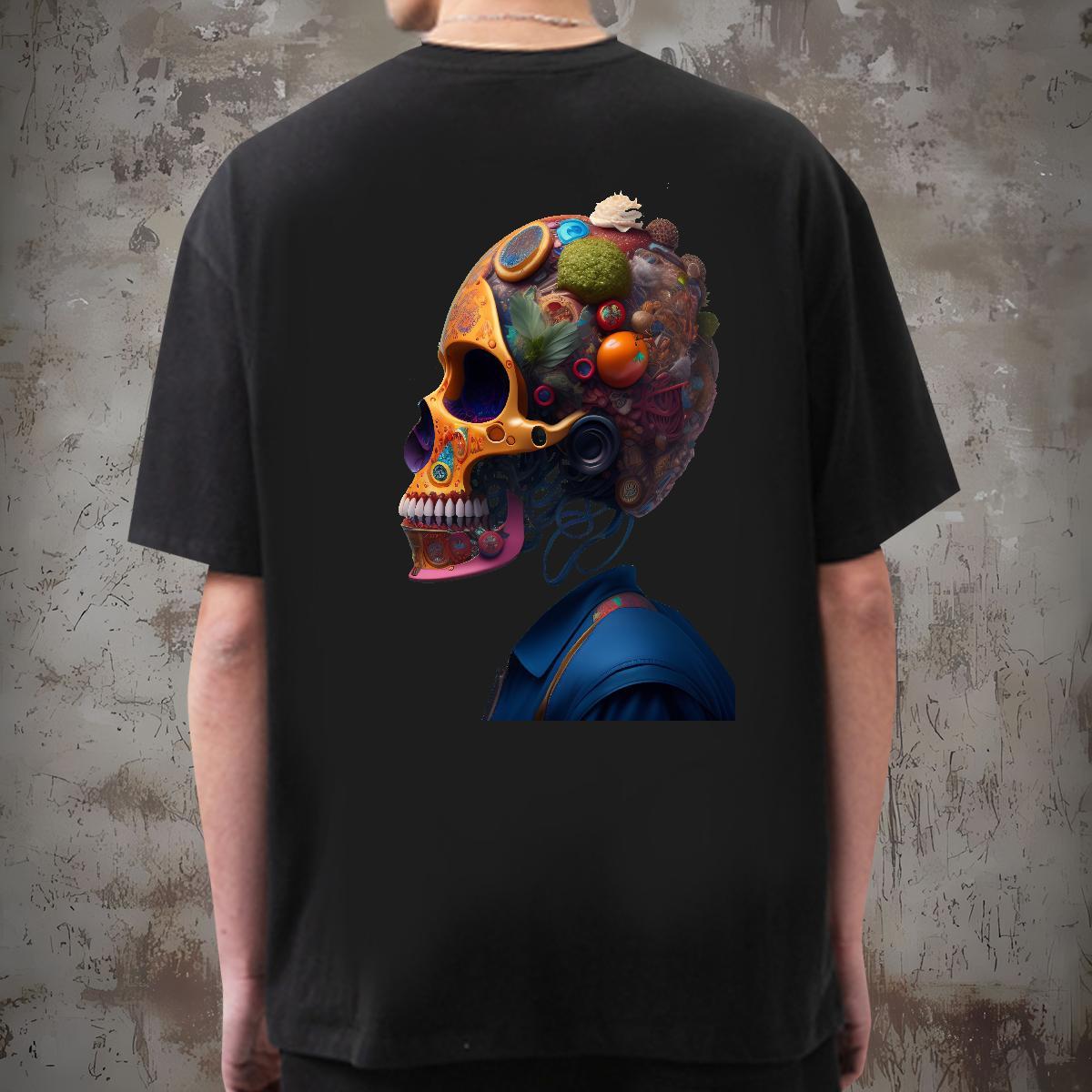 Classic Mens T Shirts 230g Pure Cotton skull Spring Summer Plus Size Custom Short Sleeve O-Neck Couples T Shirts 2024 New Clothes