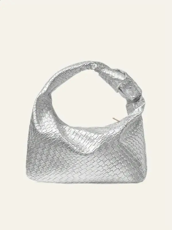 Summer Temperament Elegant Solid Color Knot n Handbag Fashion Pu Leather Casual Versatile Highquality Daily Commuting Bag 240826