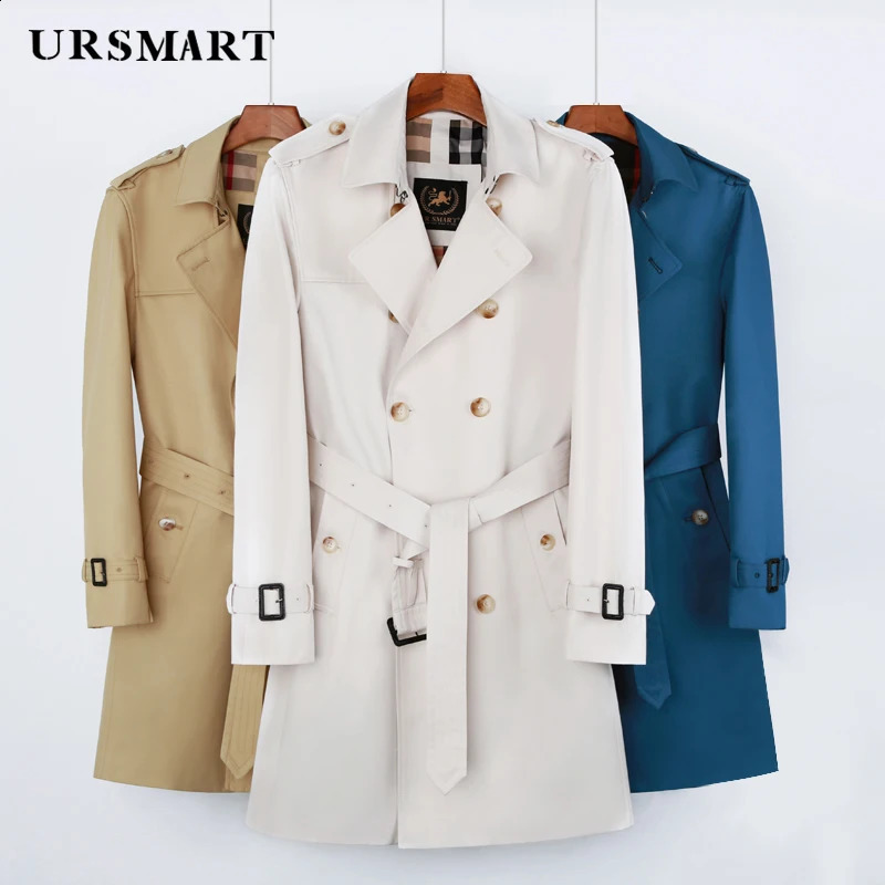 men long windbreaker black double breasted rainproof British gentleman Rain proof and breathabl thick trench coat for men 240822