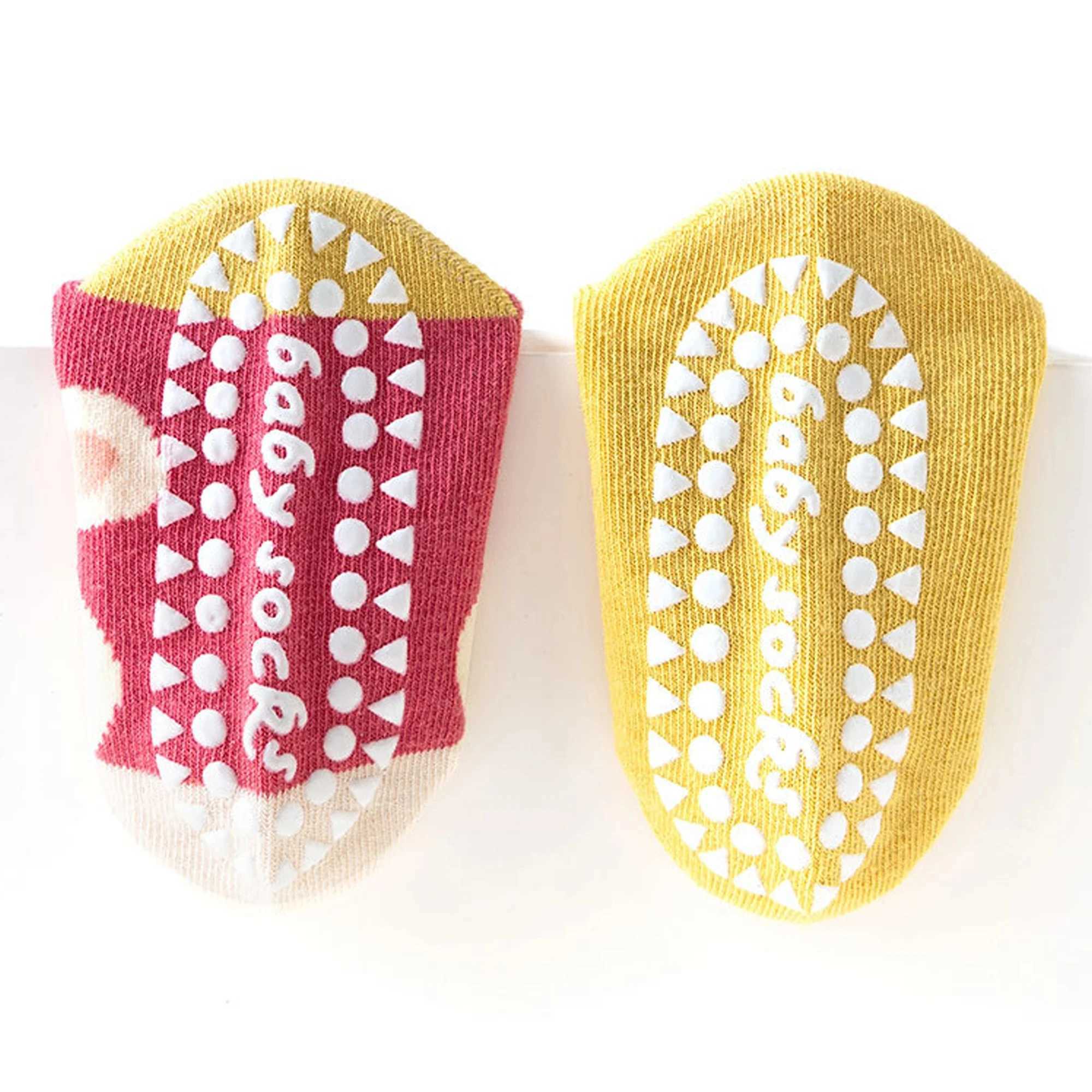 5 pairs of childrens tube socks spring and autumn adhesive point floor socks playground anti slip socks trampoline socks X2503221