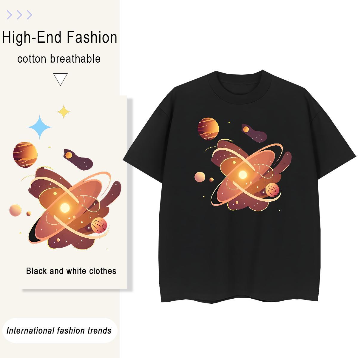 Popular Woman Tshirt 230g Pure Cotton universe Sports Street Wear T Shirt For Woman O-Neck Short Sleeve Plus Size Cartoon Tops Tees