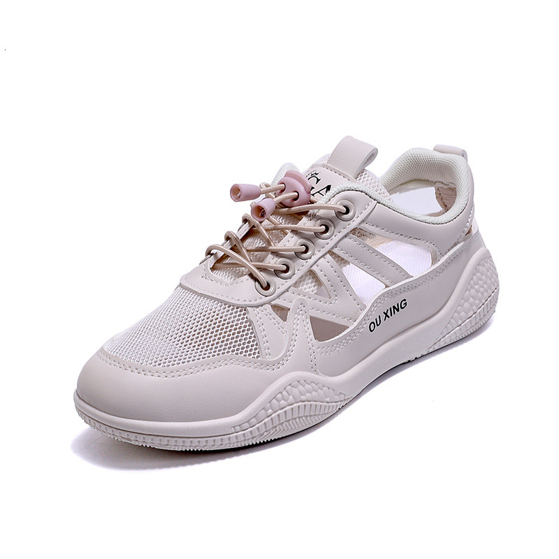Ddmysports Sports Dad Women Summer Mesh Hollow Breathable White Shoes Casual Roman Toe Sandals OUTDOOR