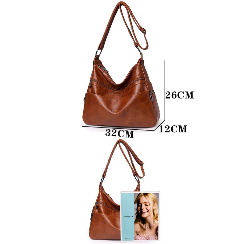 Soft PU Leather Women er Ladies Handbag Purses y Female Shoulder New Bag Large Capacity Crossbody Bags Sac 240823