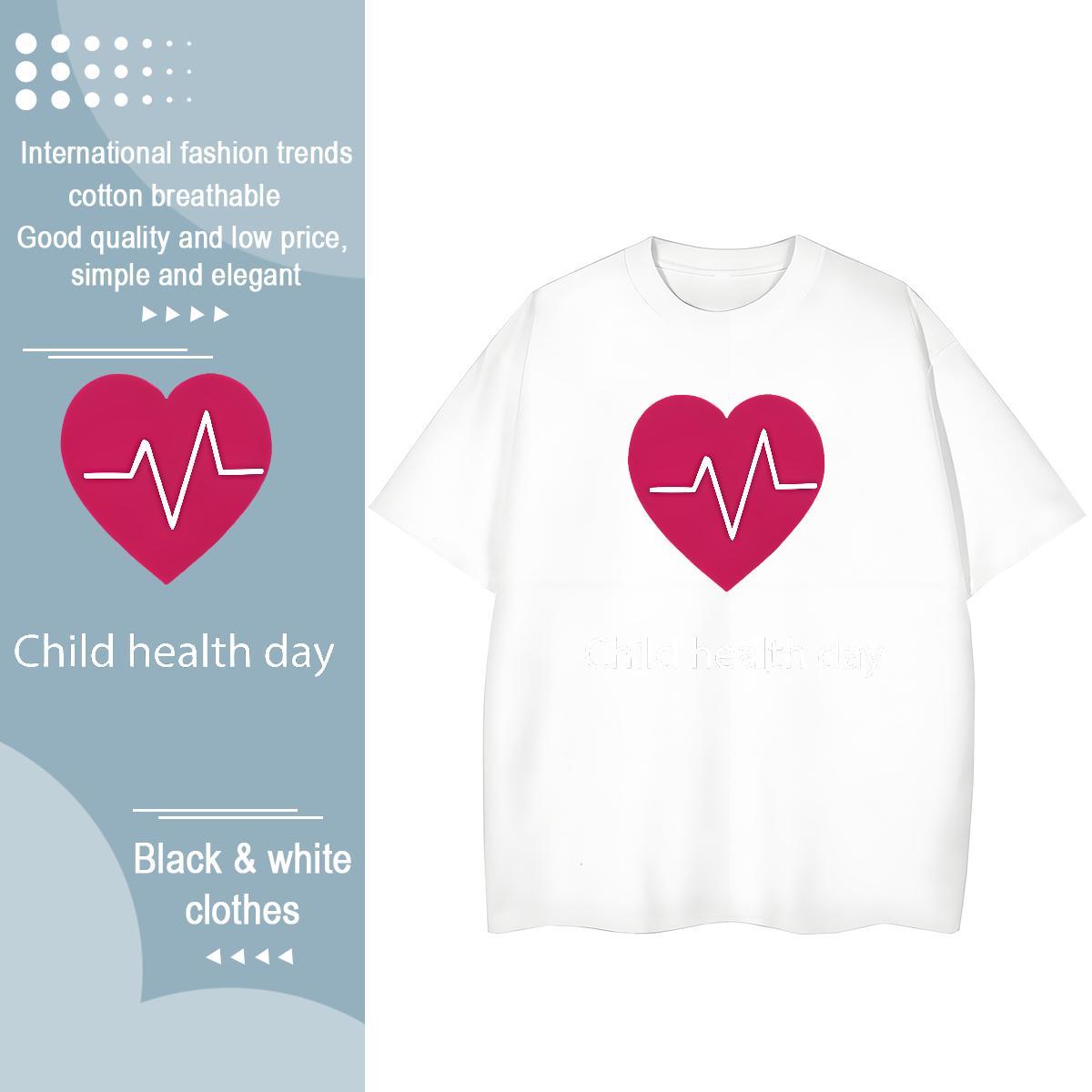 Popular Woman Tshirt 230g 100% Cotton heart Street T Shirt For Woman Short sleeve Soft Custom Printing Clothings