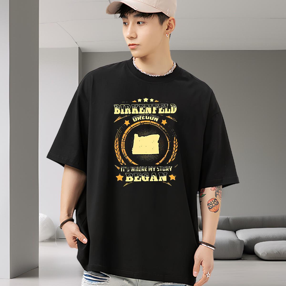 Free Shipping Mens T Shirts 230g Cotton letter High Street Hip Hop Anime Breathable Short Sleeve Couples T Shirts 2024 Top Tees