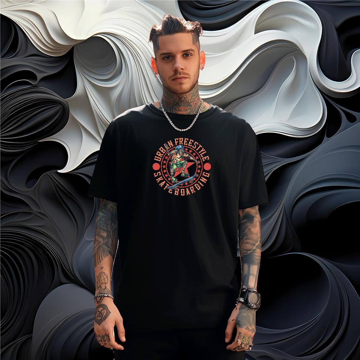 Designer Man T Shirts 230g Cotton skull Spring Summer DIY Printed Breathable Short Sleeve Tshirts Fashion Designer Polos