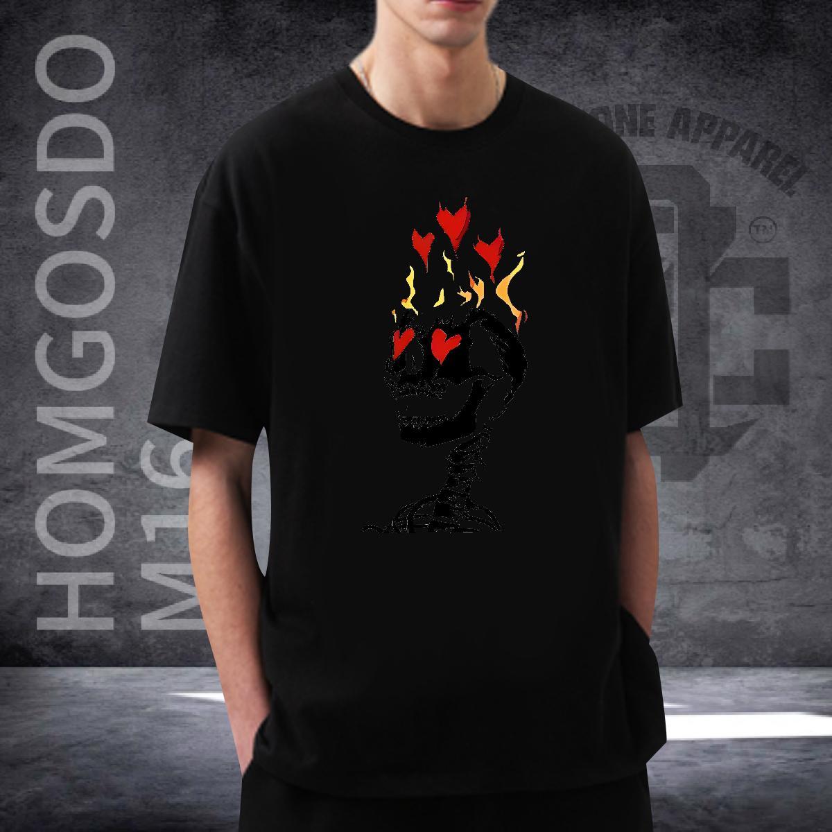 Free Shipping T shirt 230g 100% Cotton monster Street Casual Custom Print Oversized Breathable Men Clothes T-Shirt Fashion Casual Tee Shirt
