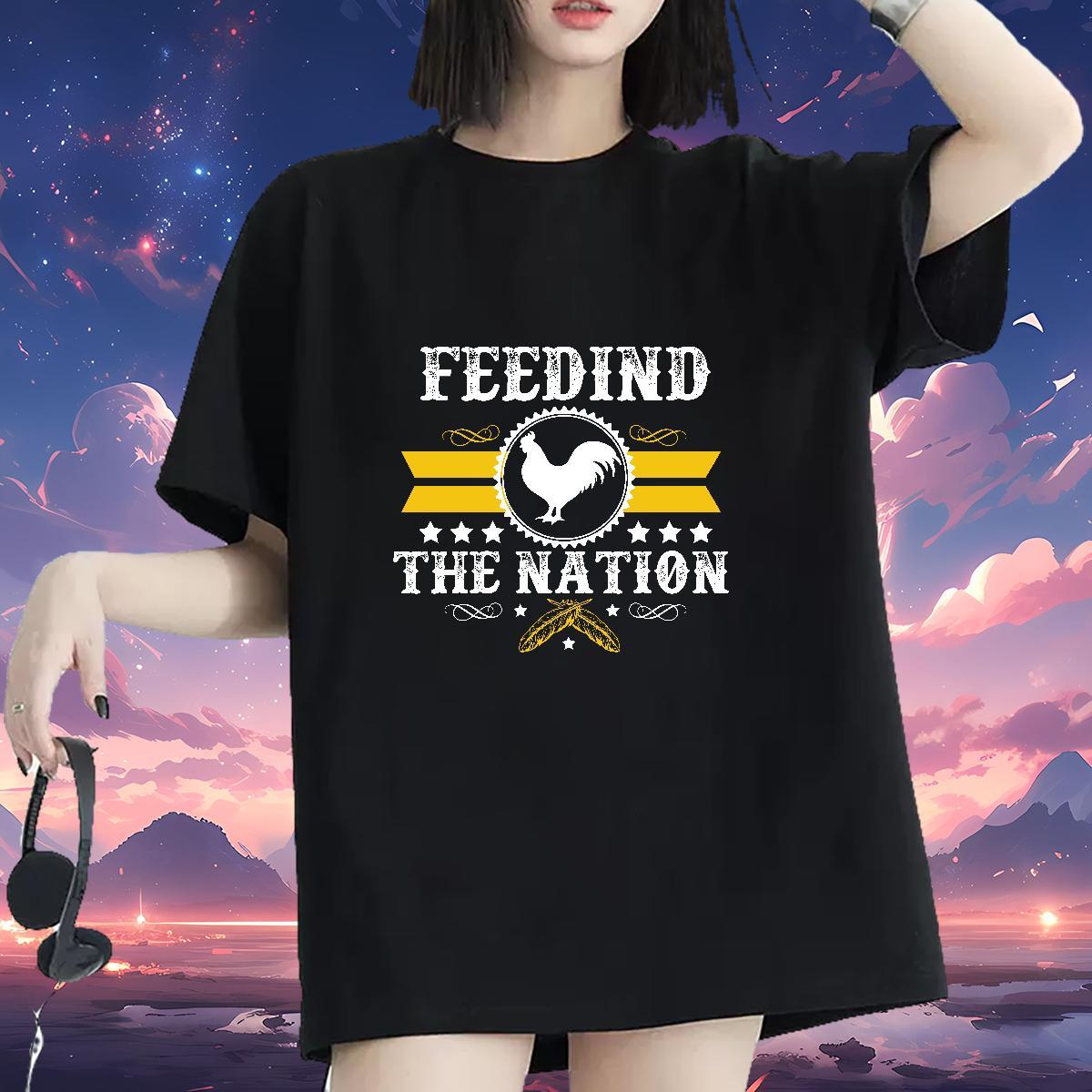 Wholesale Unisex Tshirts 100% Cotton 230g Freedom the nation Street Wear T-Shirts Breathable Crew Neck Cartoon Anime Top Tees