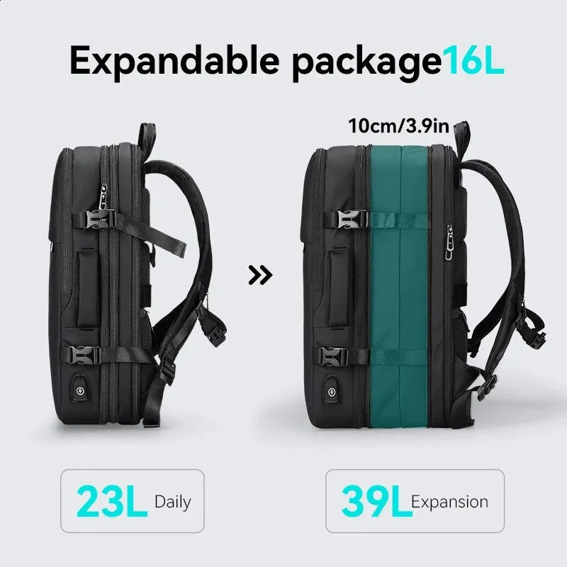 MARK RYDEN Large Travel Backpack Men Multi-functional 39L Expandable Airline Approved 17.3inch Laptop Backpack Ykk Zipper 240822CJ