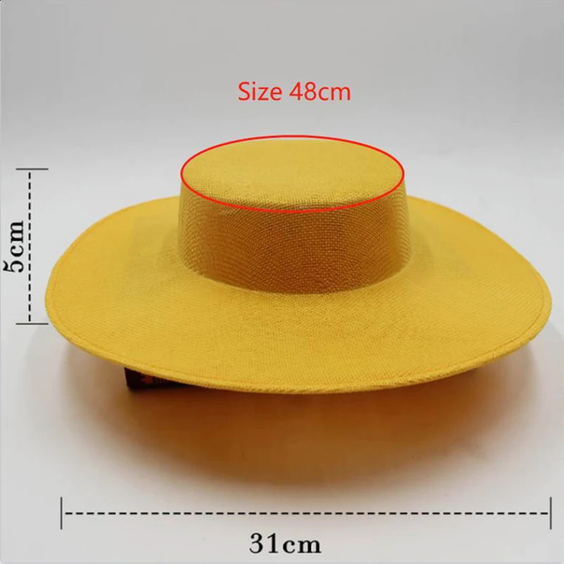 Ladies Fascinators Millinery Hat Base Party Wedding Sinamay Hat Wide Brim DIY Headpiece Hair Accessories 240808CJ