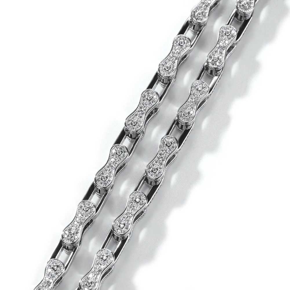 5mm Hip Hop Bicycle Chain Necklace Bracelet TopBling Zircon Mens Women Jewelry Set