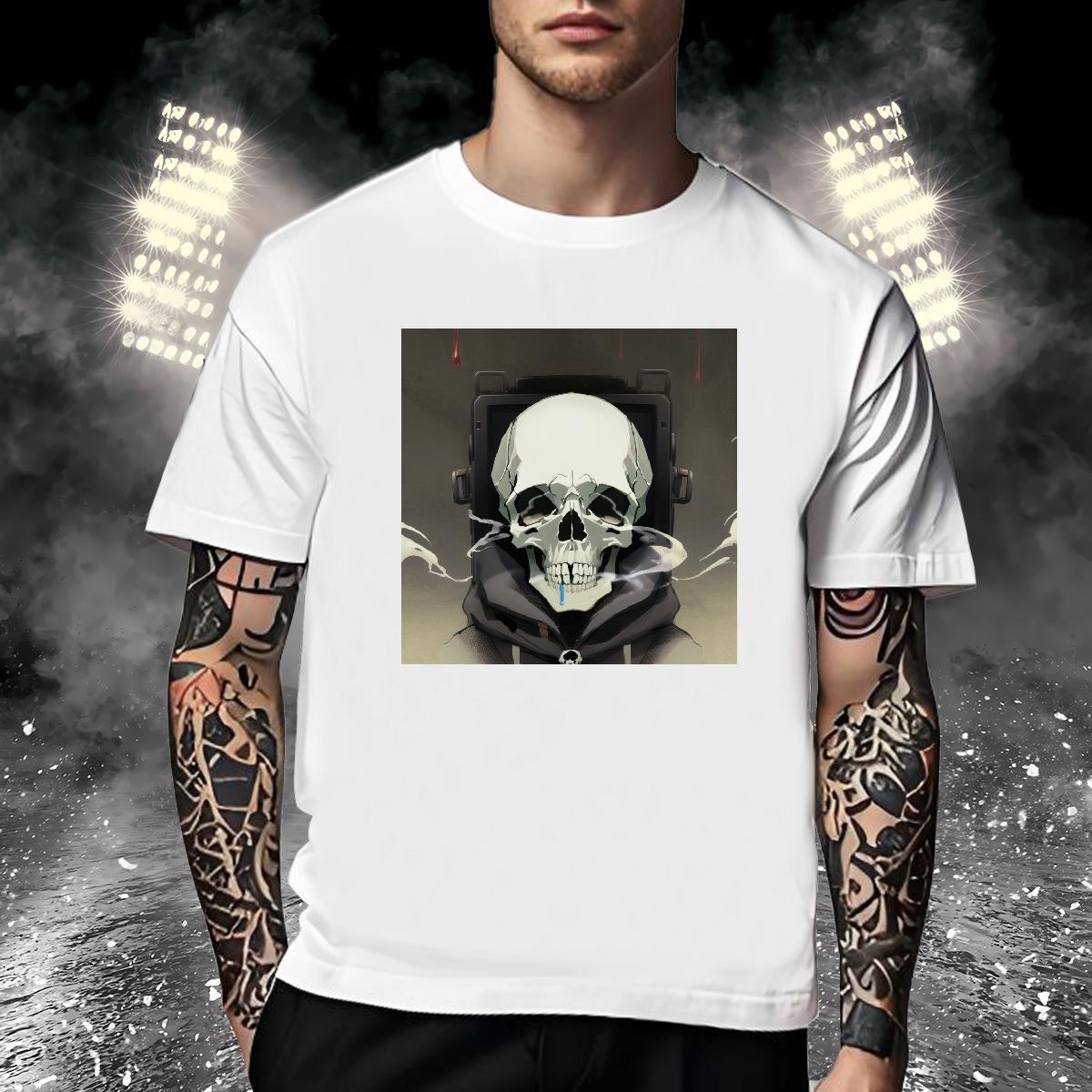 Cool T shirt 100% Cotton 230g skull Home Outdoor DIY Breathable Soft Tshirt for Man Woman 2024 DIY Tops Tees