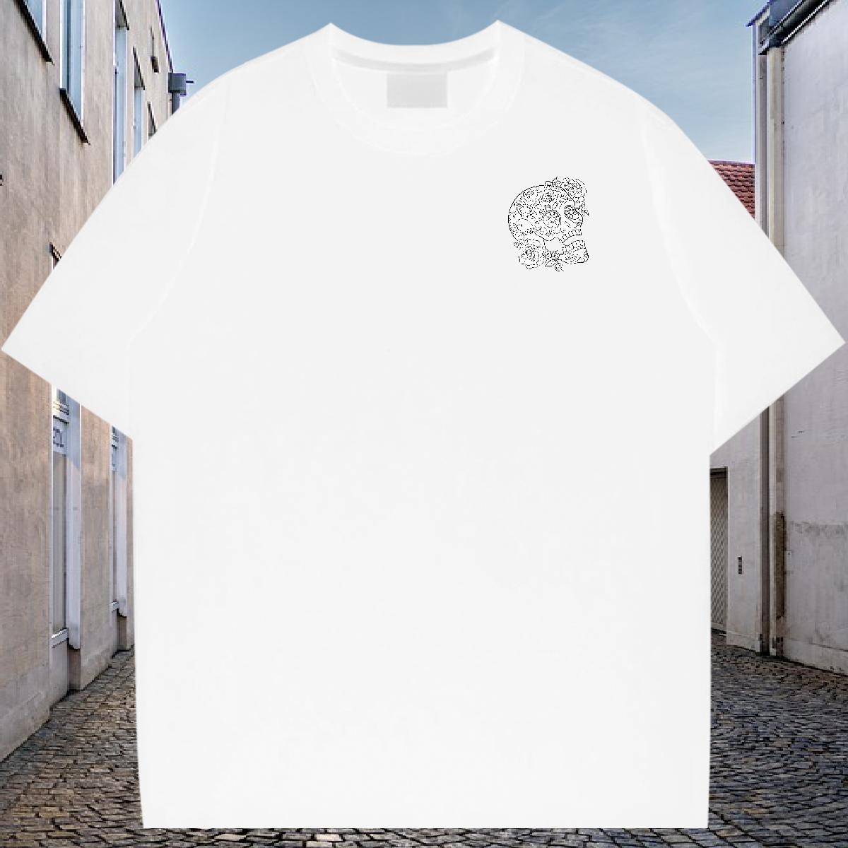 Free Shipping T-Shirts for Men 230g Cotton skull Sport Custom Anime Round Neck Short Sleeve Men Tshirts 2024 Top Tees