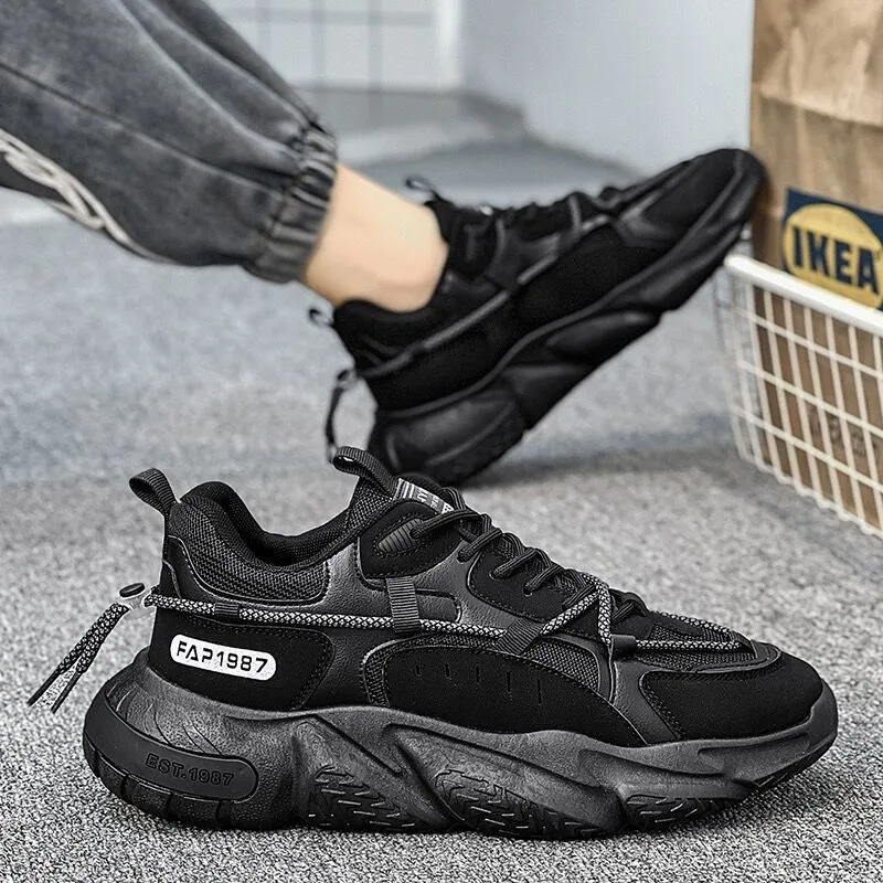 Summer casual shoes new breathable mesh sports shoes men's trendy and versatile casual running shoes with elevated height inside