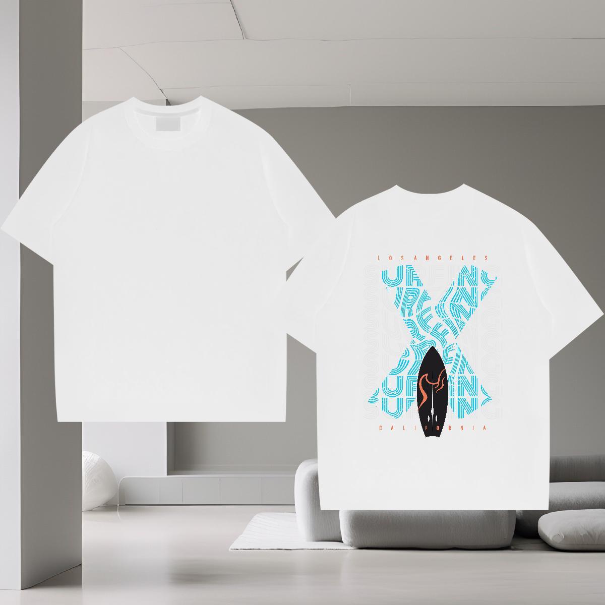 Comfortable T Shirt For Man 230g Cotton letter Street Cartoon Print Breathable Short Sleeve Men Tees Casual New Tops