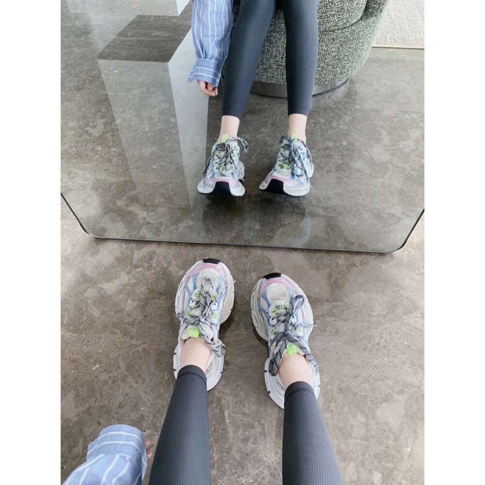 Ddmysports Cowhide Version Of Grape Mom Same Style Spring Summer New Item Color Blocked Breathable Casual Sports Shoes Thick Soled Dad OUTDOOR