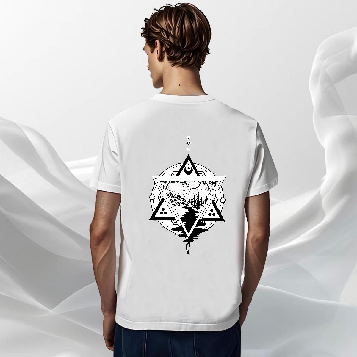 Loose Fit Man T Shirts 230g Cotton eye of the devil Home Outdoor DIY Printed Breathable Short Sleeve Tshirts Brand Tops Tees