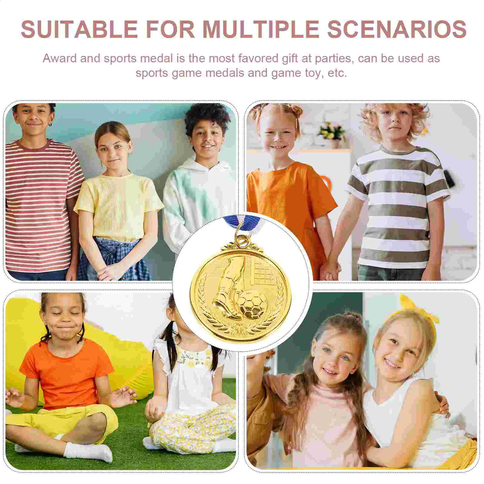 12 Pcs Football Cup Medal Medals for Student Soccer Metals Awards Footballs Trophy Delicate Adults The Universal 240812