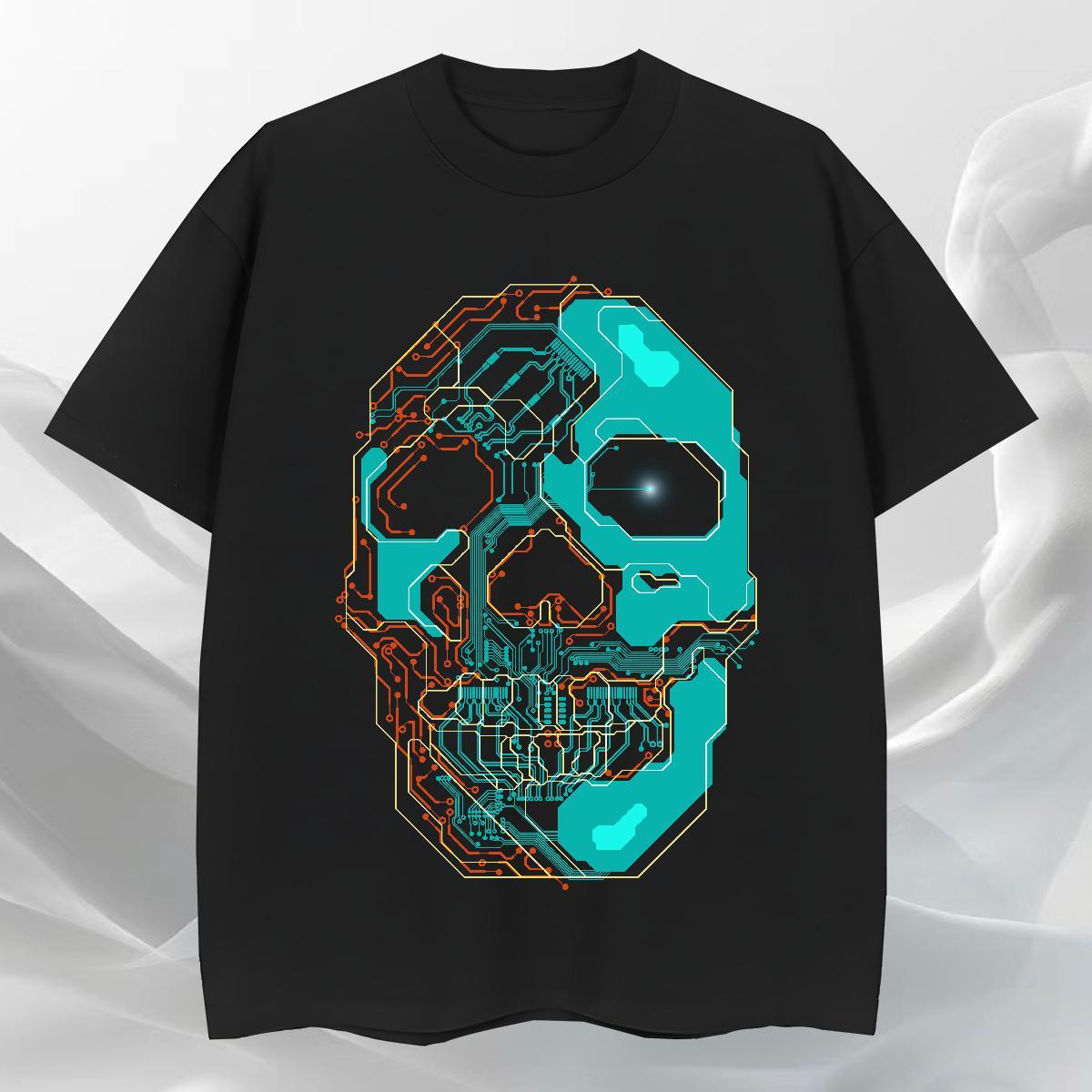 Designer T-Shirts for Men 100% Cotton 230g skull Daily Wear Custom Cartoon Short Sleeve Soft Men Tshirts New Arrival Polos