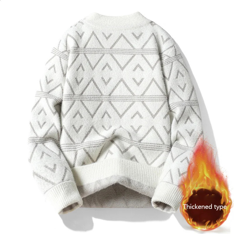 AutumnWinter Mens High Quality Plush Thick Fashion Comfortable Warm Casual Long Sleeve Round Neck Underwear w240824