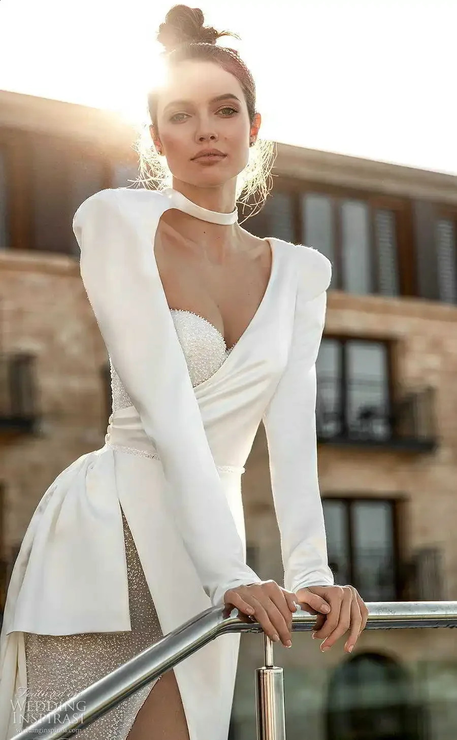 Sexy Side Slit Long Sleeve Sequined Waist-fitted Slimming Dress For Women Socialite Style Evening Dress 240823