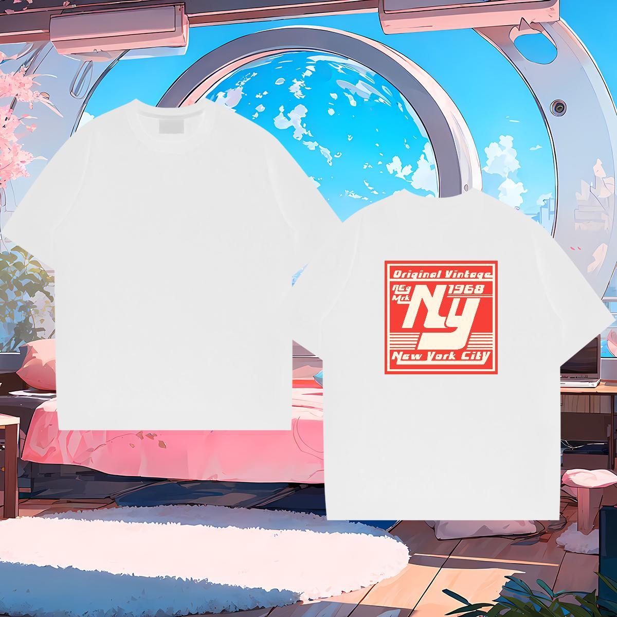 Comfortable T-Shirts 230g 100% Cotton letter Casual Anime Breathable Short Sleeve Tshirt for Man Woman Classic Clothings