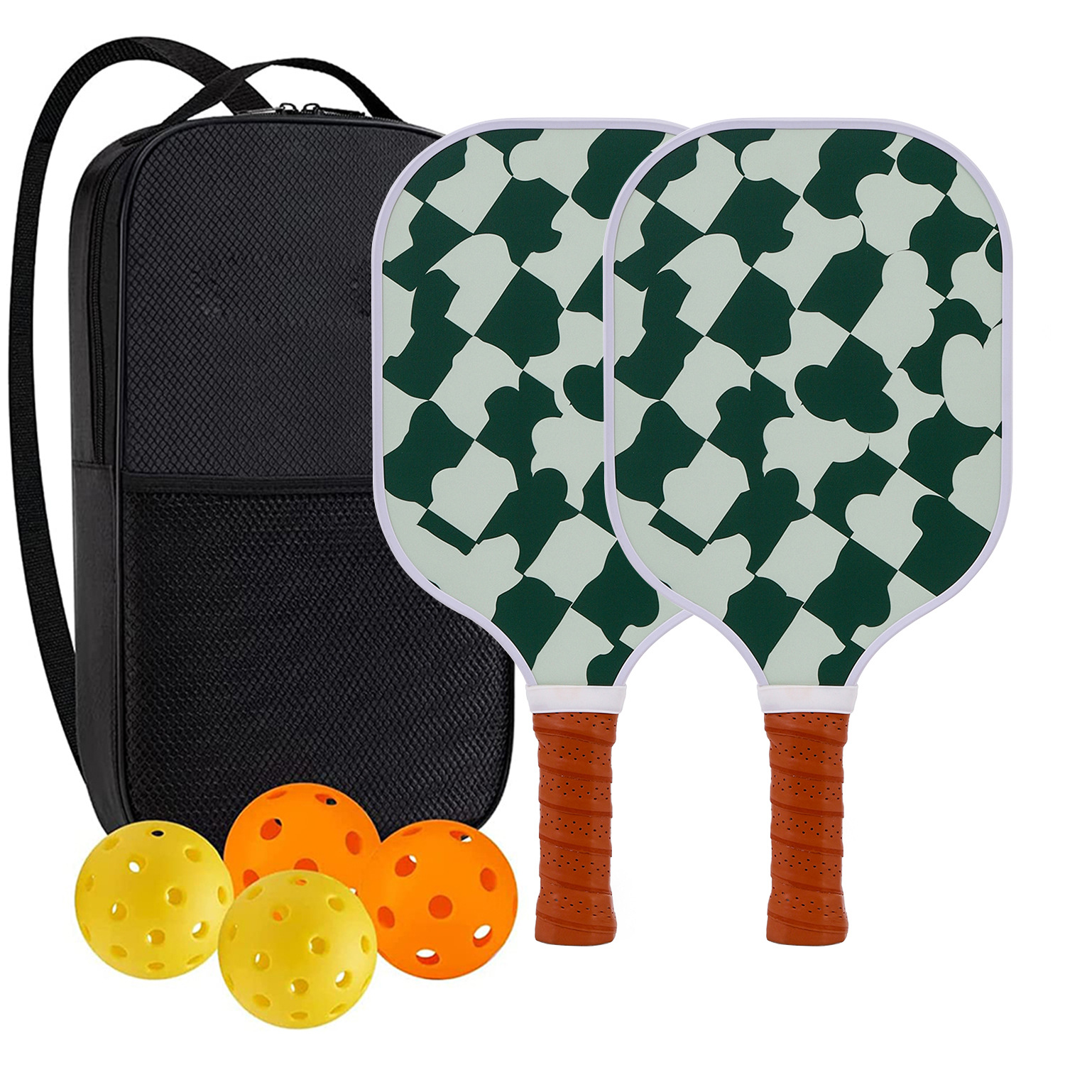 High-Performance Fiberglass Pickleball Paddle for Competitive Outdoors Games 2 Paddle & 4 ball & 1 bag 9959
