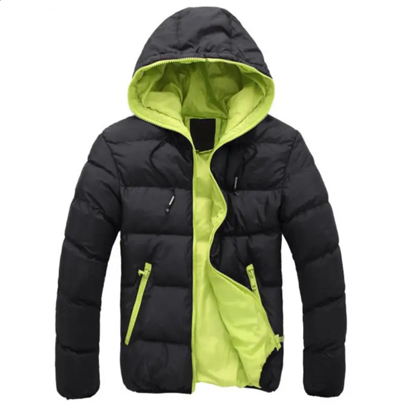 Winter jacket mens hooded thick and warm winter windproof Parka 240822