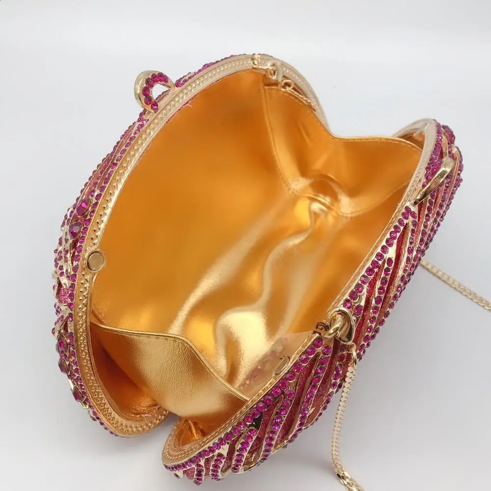XIYUAN Crystal Clutch Bag Womens Fashion Evening Day Long Chain 100% Handmade Small Handbag Wallet 240823
