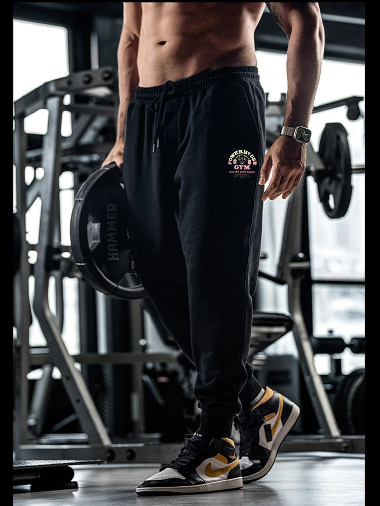 Mens autumn and winter Darc wolf outdoor long leg straight pants mens simple printing sportswear loose fit 240823