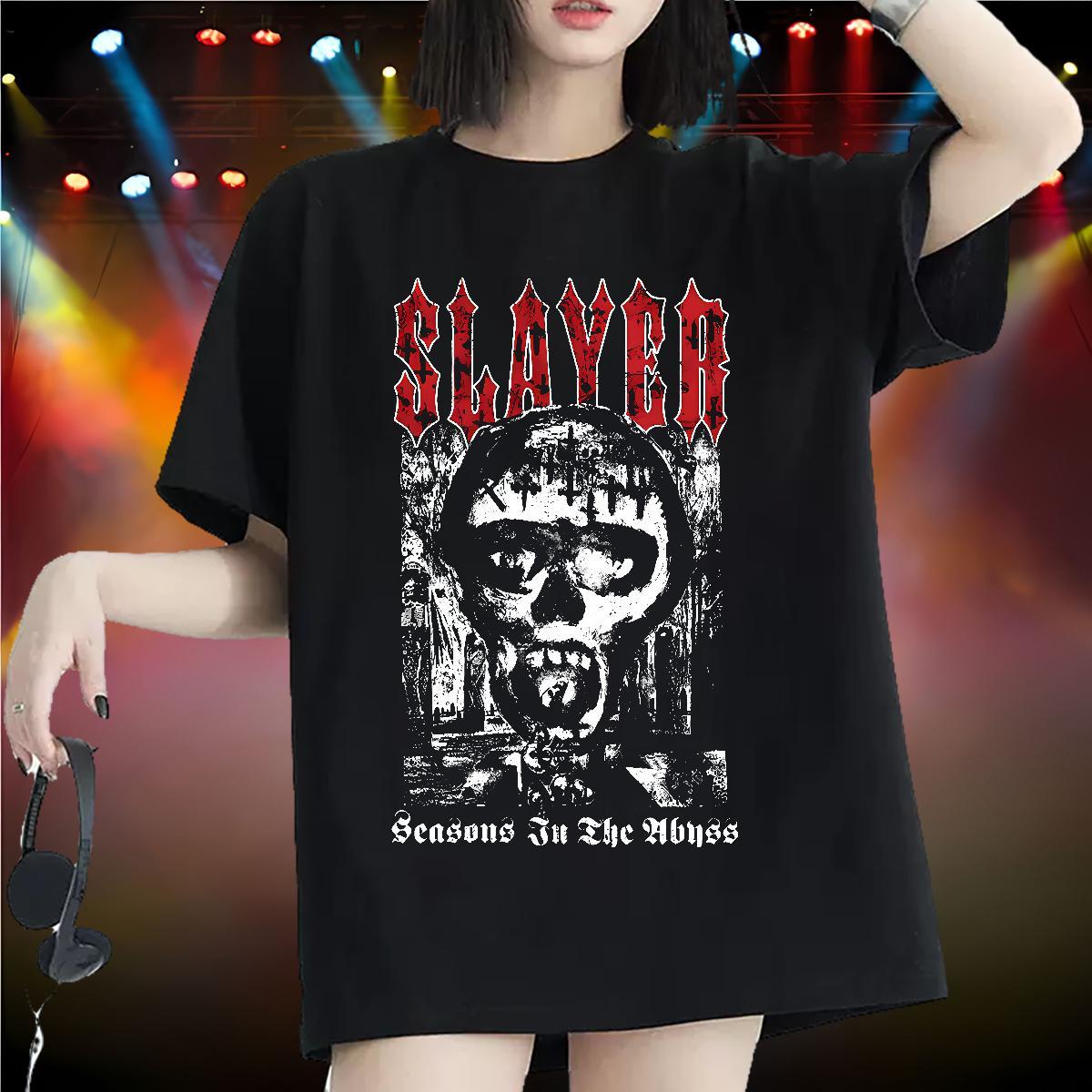 Brand Lady T shirt 100% Cotton 230g scary Spring Summer T-Shirts for Women Crew Neck Custom Print Plus Size Clothes Shirt