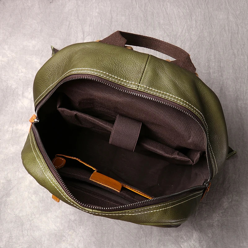Vintage Real Leather Mens Backpack First Layer Cowhide Travel Backpack Leisure College School Bag Man Satchel Bag Leathfocus 250122