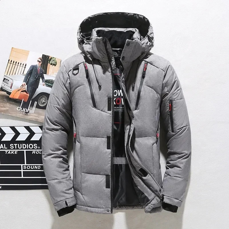 Mens white duck down jacket warm cover thick cushion mens casual coat highquality winter park style w240822