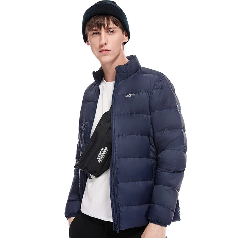 Jinjin satin outdoor down jacket womens winter windproof and warm mens lightweight standing clothing 240822