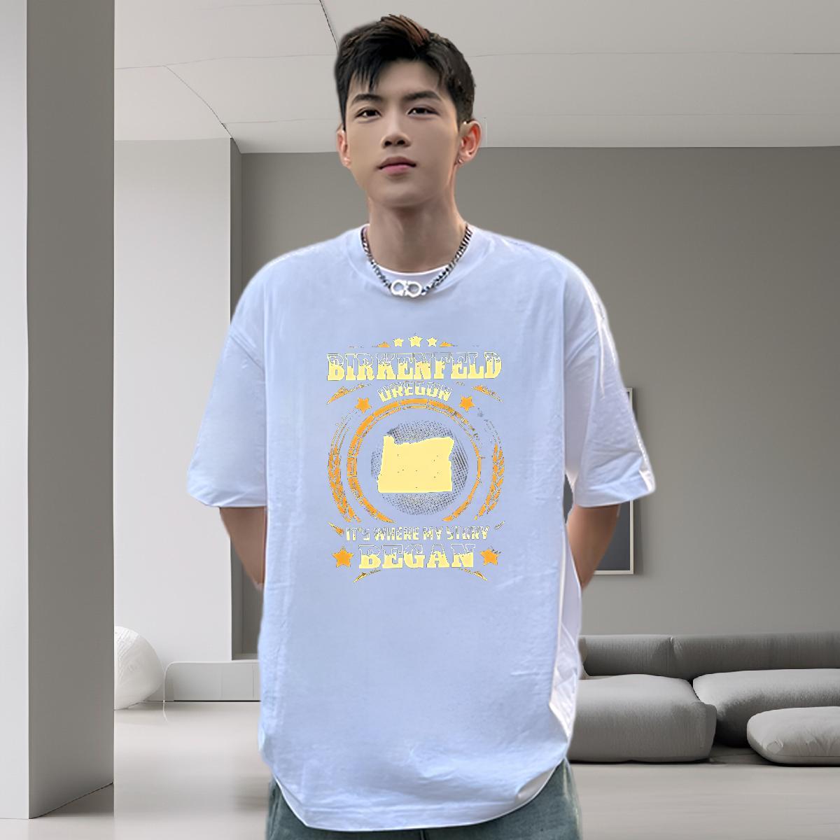 Free Shipping Mens T Shirts 230g Cotton letter High Street Hip Hop Anime Breathable Short Sleeve Couples T Shirts 2024 Top Tees